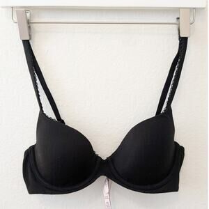 VICTORIAS SECRET Lined Demi Underwire Lined Bra Multiway Straps‎ Black Sz 32C